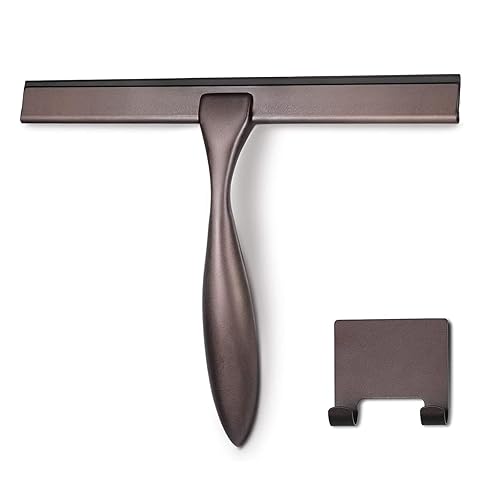 Hiware All-Purpose Shower Squeegee for Shower Doors, Bathroom, Window and Car Glass - Bronze, Stainless Steel, 10 Inches