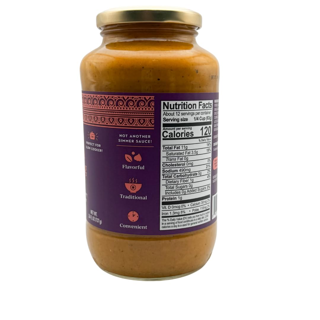 HEARTH&THYME Traditional Indian Curry Korma Braising Sauce 22.5 oz Made with Fragrant Spices and Fresh Garlic and Ginger. Not Another Simmer Sauce