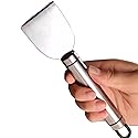 2-Pack Stainless Steel Kitchen Grease Scraper Heavy Duty Stubborn Dirt Remover for Stove Oven Countertop Ergonomic Handle Hanging Hole