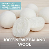 HOME GENIE Wool Reusable Dryer Balls XL, Anti Static Fast Drying Laundry for Pet Hair, Reduces Clothing Wrinkles, Lint, Natural Fabric Softener