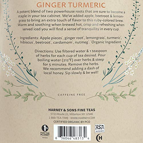 Harney & Sons Organic Ginger Turmeric | 8oz Bag of Loose Ginger and Turmeric