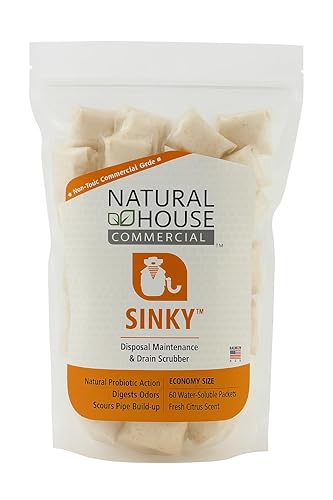 Natural House Sinky - Plant-Based Enzyme Drain Cleaner & Garbage Disposal Pods - Breaks Down Grease, Food Scraps - Septic-Safe, Plumbing-Friendly