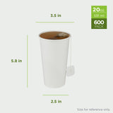 Karat Earth KE-K520W 20 oz White Eco Paper Hot Cup (Case of 600)