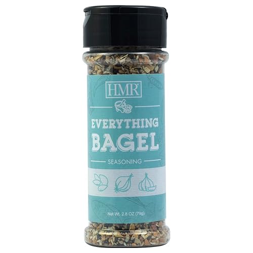 Everything Bagel Spice Blend by HMR, Seasoning Mix with Sesame & Poppy Seeds, Dried Garlic & Onion, Sea Salt, 2.8 oz Shaker Bottle