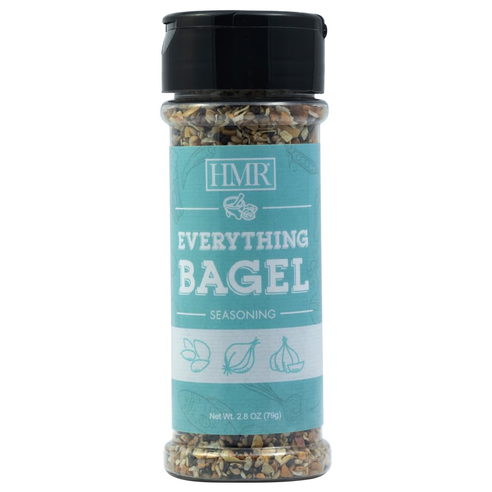 Everything Bagel Spice Blend by HMR, Seasoning Mix with Sesame & Poppy Seeds, Dried Garlic & Onion, Sea Salt, 2.8 oz Shaker Bottle