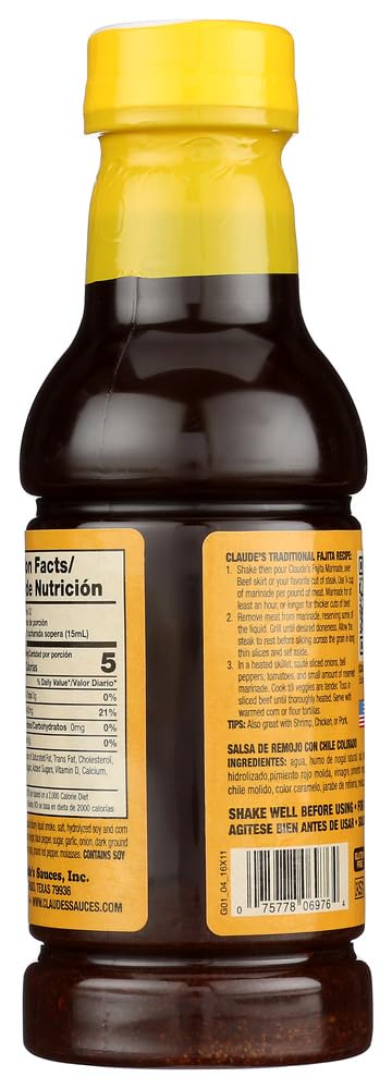 Claudes Fajita Marinade Sauce, 16 oz, (Pack of 4)