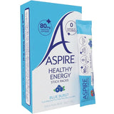 ASPIRE® Blue Burst, Healthy Energy Powder Sticks 80mg Natural Caffeine, Zero Sugar No Carbs Keto Friendly, 10 Stick Packs with Vitamins B & C, Zero