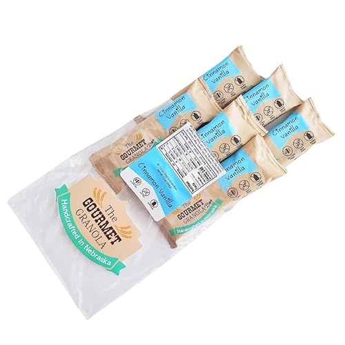 The Gourmet Granola | Cinnamon Vanilla Granola Bars | Soft and Chewy | Healthy On the Go Snack | Made in Nebraska USA | 1.2 oz Bar | 6 Pack