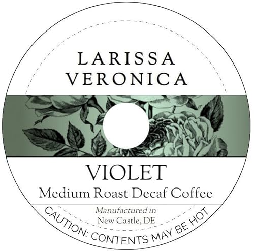 Violet Medium Roast Decaf Coffee (Single Serve K-Cup Pods) (Gourmet, Naturally Flavored, Whole Coffee Beans) (12 pods, ZIN: 574985)