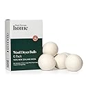 Plant Therapy Home Wool Dryer Balls 6-Pack 100% New Zealand Wool, Extra Large, Eco-Friendly, Reusable Natural Fabric Softener, All Natural & Chemical