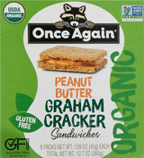 Once Again Organic Peanut Butter Graham Cracker Sandwich 8 Pack, 1.59 OZ