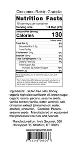 Ivy's Gourmet, Granola Chewy Small Batch Cinnamon Raisin, 10 Ounce
