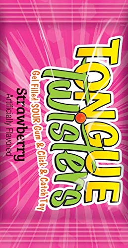Foreign Candy Tongue Twisters Gel Filled Sour Gum with Click and Catch Toy, 0.99 Ounce
