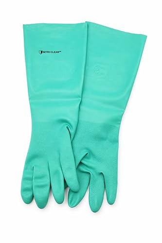Nitri-Clean, Green Nitrile, 22mil, 18" Length, Unlined Gloves, Size Medium, Sold By Pair