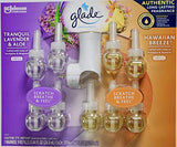 Glade Plugins Lavender Aloe & Hawaiian Breeze, 9 Scented Oil Refills and 1 Warmer
