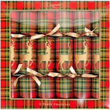 Caspari Reindeer Tartan Celebration Party Favors - Includes 6 Luxury Paper Favors with Surprise Trinkets, Crowns & Jokes
