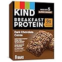 KIND Breakfast Protein Bars, Dark Chocolate Cocoa, Healthy Snacks, Gluten Free, 8g Protein, 32 Count