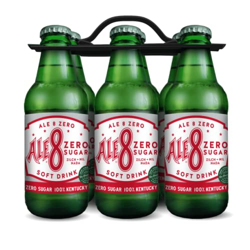 Ale 8 One, Diet, Zero Sugar Mini Bottles, 7 Ounces, Pack of 6, 100% Kentucky Soft Drink