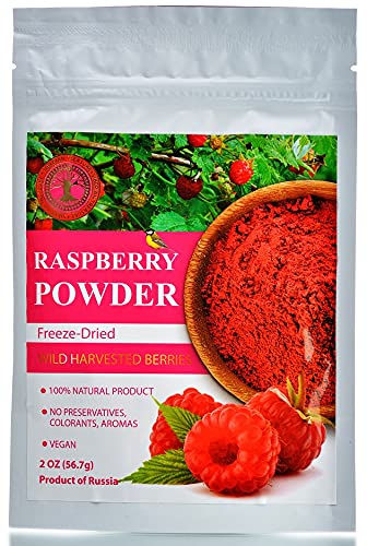 Wild Harvested Raspberry Freeze-Dried Powder - 2 Oz - Natural Raspberry Powder, No Added Sugar, No GMOs
