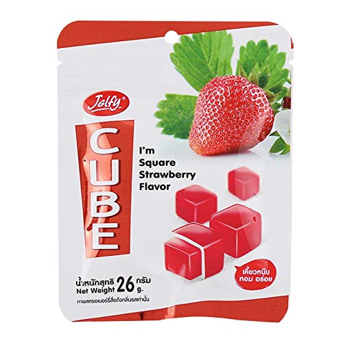 Jelfy Brand, Cube Gelatin Dessert 26 g X 4 Packs (Strawberry Flavored)
