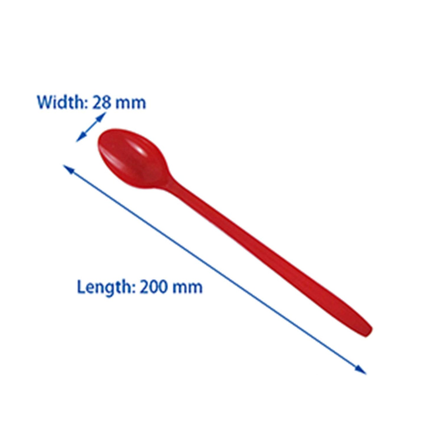 Karat U2205 (Red) 7.8" PP Heavy-Weight Disposable Soda Spoon, Red (Pack of 1000)