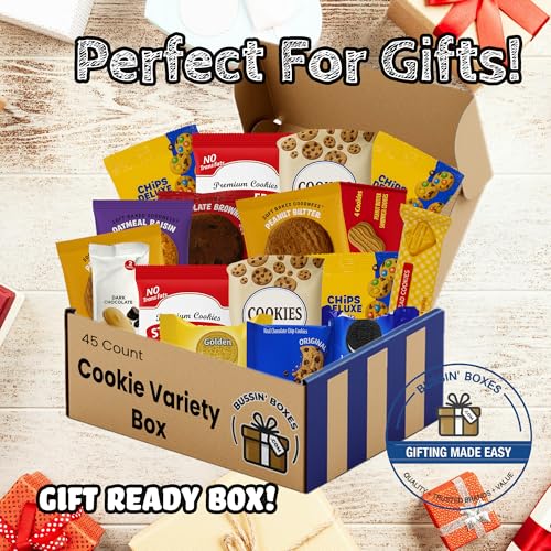Cookie Variety Pack - Individually Wrapped Bulk Cookies Snack Box - 45 Count Sweet Snack Assortment for Office, School, Travel, and Gifting Assembled