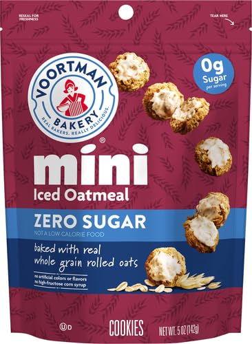 Voortman Bakery Sugar Free Iced Oatmeal Mini Cookie, 5 Ounce