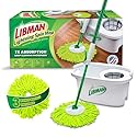 Libman Lightning Spin Mop System Plus 3 Refill Head | Mop and Bucket with Wringer Set | Floor Mop | Spin Mop | Libman Mop | Mops for Floor Cleaning |