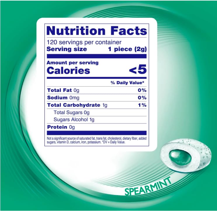 Mentos Pure Fresh Sugar-Free Chewing Gum with Xylitol, Spearmint, 120 Piece Bulk Resealable Bag (Pack of 1)