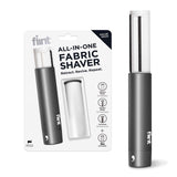 Flint All-in-One Fabric Shaver, Compact, Retractable & Travel-Friendly Fuzz Remover with 2 Fabric-Safe Care Surfaces, Lint Brush & Lint Roller