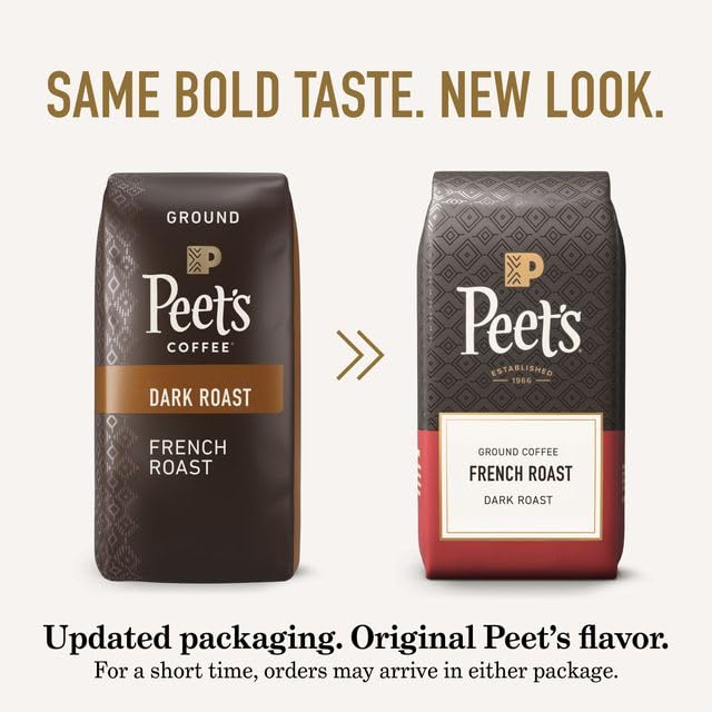 Peet's Coffee, Dark Roast Ground Coffee, 100% Arabica Coffee - French Roast 28 Ounce Bag