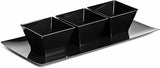 Lillian Tablesettings Black Plastic Square Bowls, 8 oz Small Disposable Serving Bowls for Appetizers, Desserts & Dips, Heavyweight BPA-Free, 20 Count