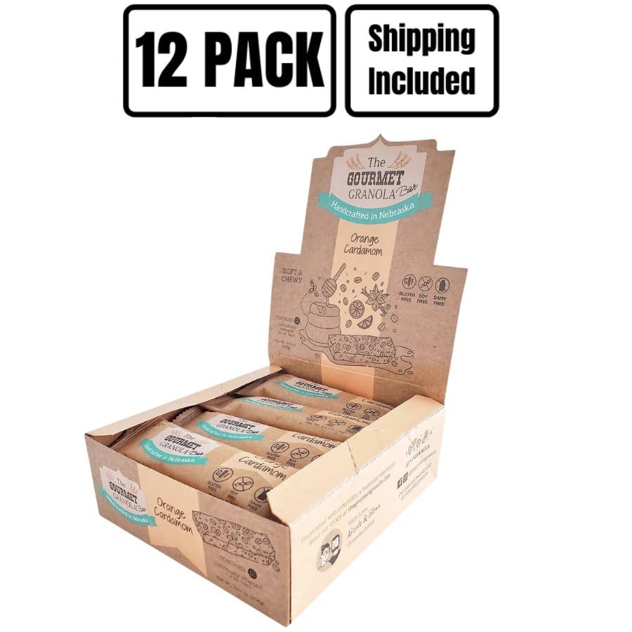 Tangy Orange Vanilla Granola Bars | 12 Pack | Refreshing Taste | The Gourmet Granola