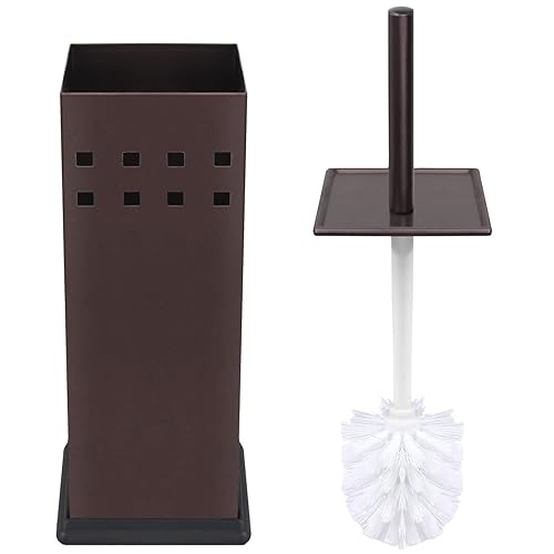 Blue Donuts Toilet Brush and Holder, Toilet Bowl Brush for Bathroom, Toilet Cleaner, Odor Free, Bronze