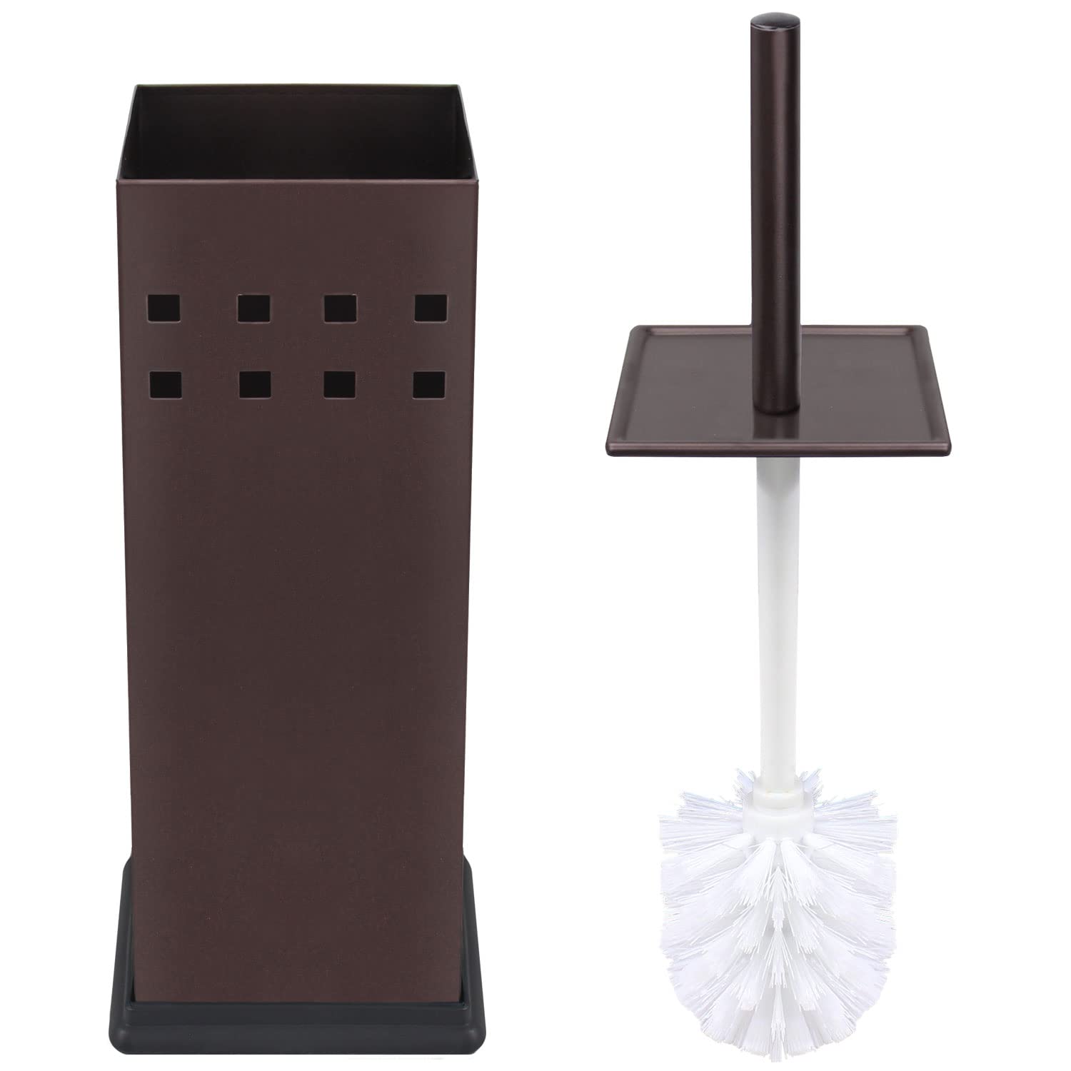 Blue Donuts Toilet Brush and Holder, Toilet Bowl Brush for Bathroom, Toilet Cleaner, Odor Free, Bronze