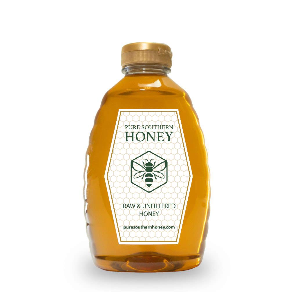 100% Authentic, USA - Made Raw Unfiltered Honey, Pure Southern Honey [ 2 lb] - Unheated - Non - GMO, No Additives, All - Natural Sweetener- Squeeze