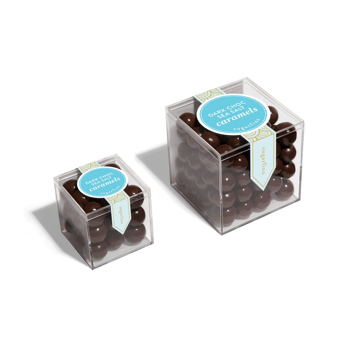 Sugarfina Dark Chocolate Sea Salt Caramels Large Candy Cube, Chocolate Bites, 10.2 oz, 2 Count