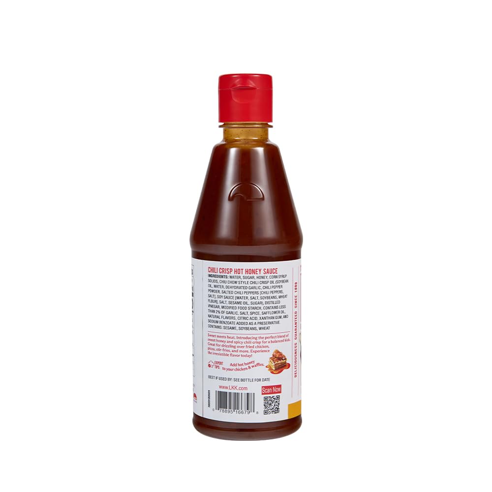 Lee Kum Kee Chili Crisp Hot Honey Sauce (20 oz - 1 Pack) Sweet & Spicy | Perfect for Marinades, Dipping, Drizzling, Stir-Fries, Egg Rolls, Noodles