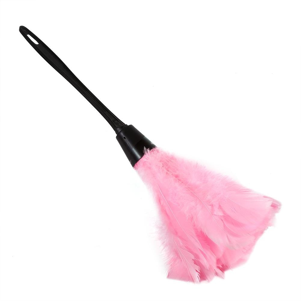 Turkey Feather Duster,Soft Feather Hand Dusters,Feathers Dyed Assorted Colors Of 5 Cleaning Tools (Pink)