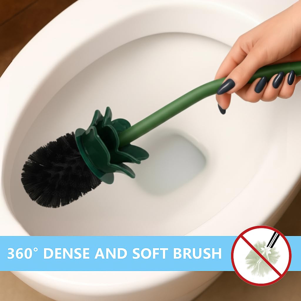 Deep & Sturdy Toilet Bowl Brush with Holder - Pineapple Bowl Brush - Durable Scrubbing - Toilet Cleaners - Household Essentials - Bathroom Cleaner