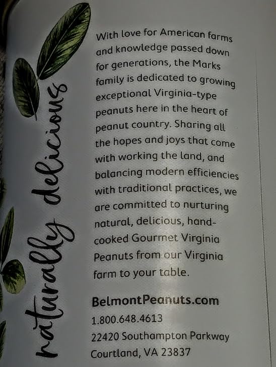 BELMONT, THE FARMS COLLECTION, Sea Salt, Premium Virginia Peanuts, 15 oz tin, 425g
