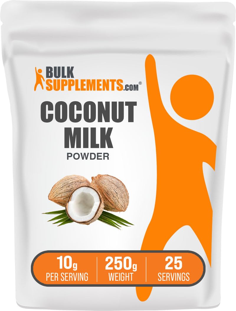 BulkSupplements.com Coconut Milk Powder - Powdered Coconut Milk - Dairy-Free Creamer - Vegan & Gluten Free, 10g per Serving, 250g (8.8 oz) (Pack of 1)