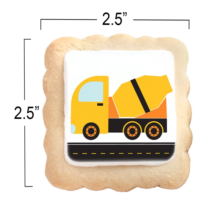 Construction Cookies individually Wrapped | Bulk Party Favors Birthday Party | Bulldozer Excavator Digging Vehicles | Birthday Baby Shower