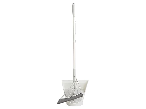 Broombi and Dustpan Set - All-Surface Silicone Broom & Squeegee for Indoor Cleaning - Sweeps Glass, Dust, Removes Pet Hair, Liquids - Smooth Floors