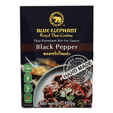 Blue Elephant Brand, Royal Thai Cuisine, Thai Premium Paste, BLACK PEPPER SAUCE, size 100g X 2 Packs