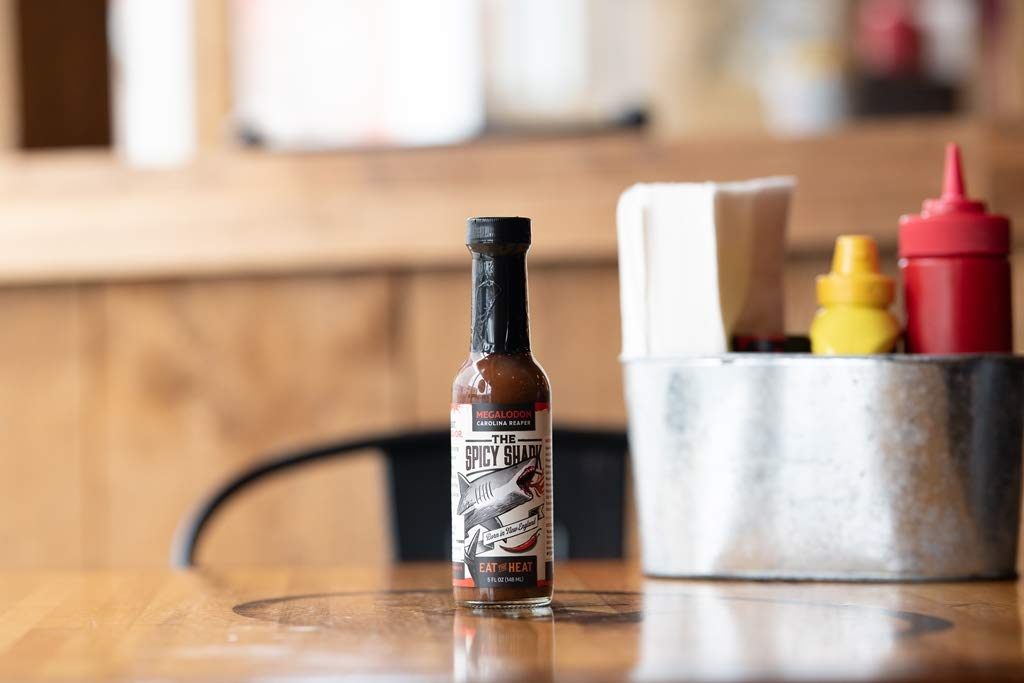 The Spicy Shark Megalodon Carolina Reaper Hot Sauce, Wicked HOT, Hot sauce - Vegan and Gluten-Free Ingredients - Brand Featured on Hot Ones