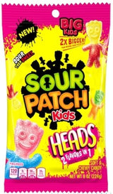 SOUR KIDS Variety, Original, Blue Raspberry, Tropical, and Heads 8 Ounce Bags (Pack of 4) - with Make Your Day Bag Clip