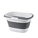 4.2 Gal(16L) Large Collapsible Plastic Bucket with Handle for House Cleaning, Space Saving Outdoor Multiuse Foldable Water Pail/Sink