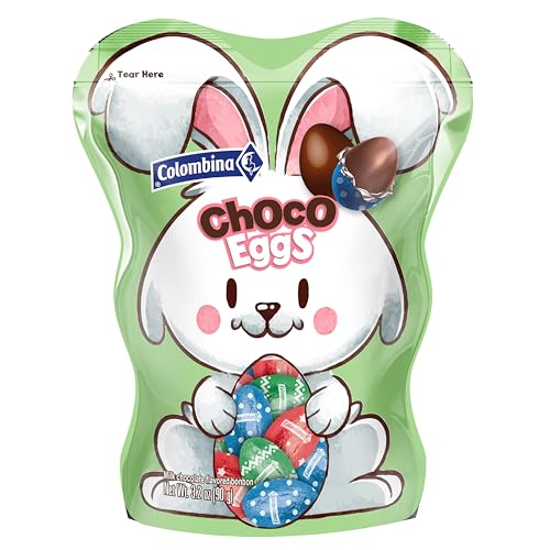 Colombina Easter Chocolate Eggs, Easter Candy for Kids and Teens, Milk Chocolate Individually Wrapped in Pastel Foil for Baskets, Egg Hunts & Gifts