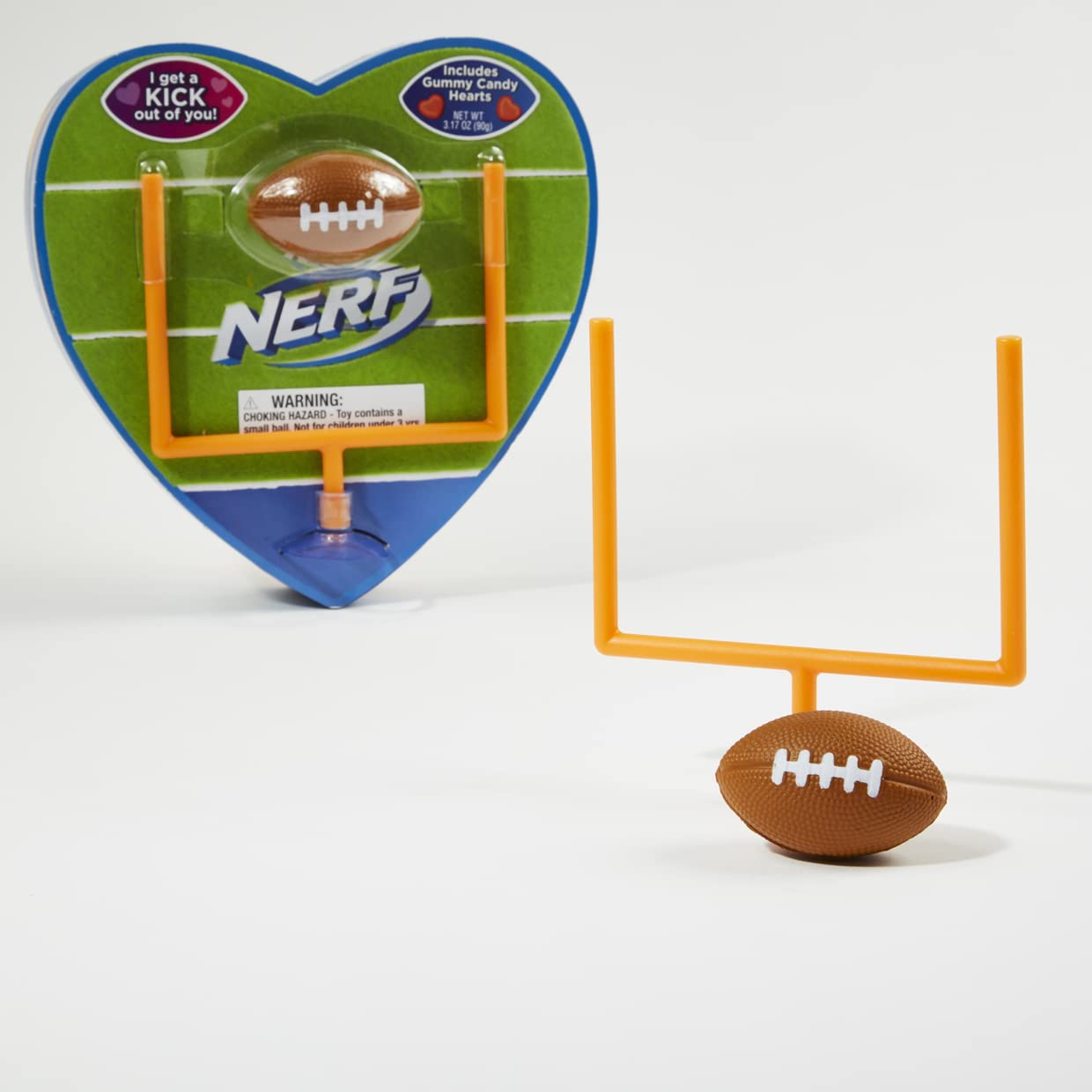 Nerf Football Heart Shaped Candy Box by Frankford Candy, 3.17 ounces, Birthday Gift for the Sports Lover, Fathers Day Gift for Dad & Grandpa, Teacher